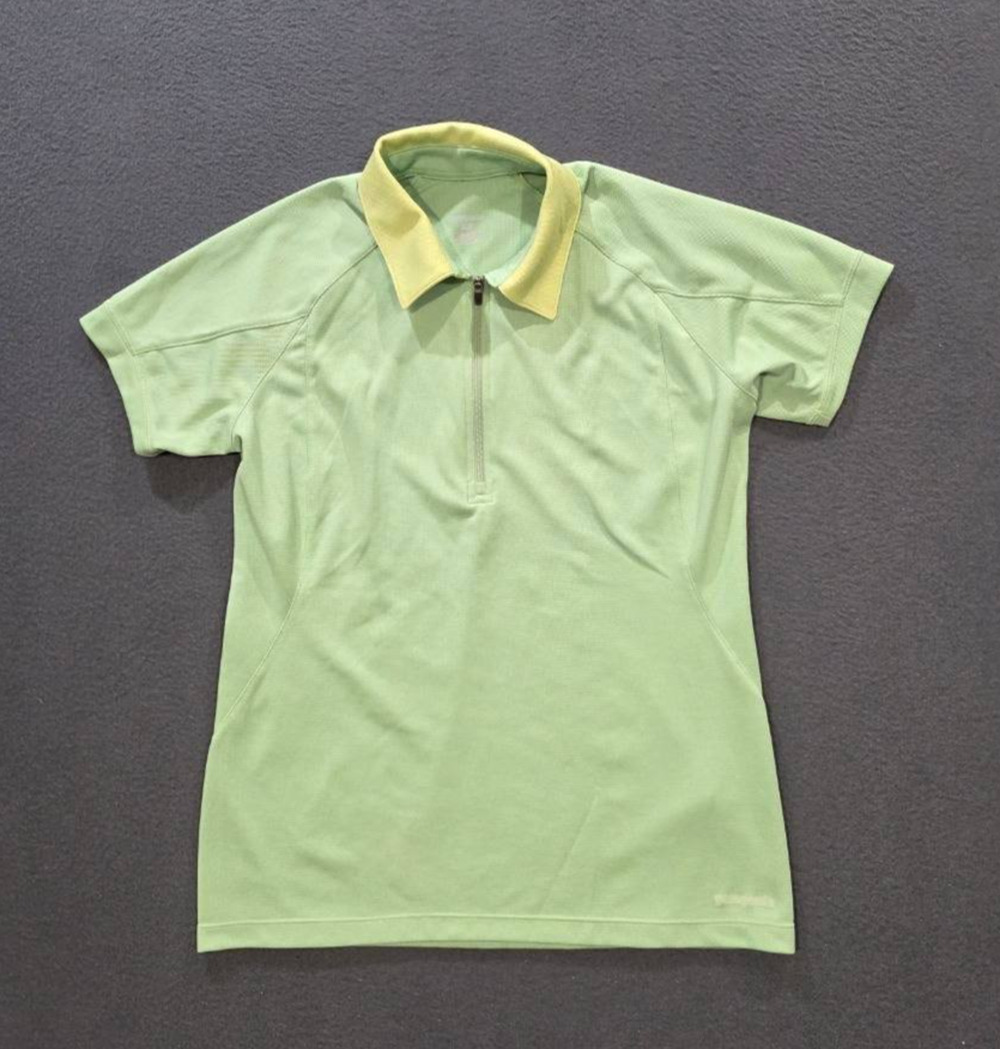 Patagonia 1/4 Zip Polo Shirt Womens S Yellow Green Golf Athleisure A011185